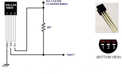 Dallas DS18B20 temperature sensor Chip -55C...+125C Verkkovirran hallinta