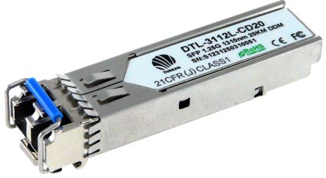 SFP 1000Base-LX SM 20km, 1310nm Singlemode, 1.25G, LC, DDM SFP-modulit (standard