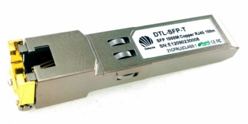 SFP 10/100/1000Base-TX Copper RJ-45 100m, -40...+85C