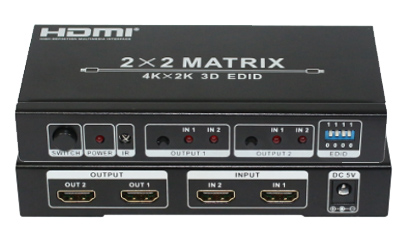 HDMI 1.4 matrix 2x2, EDID, 4k HDMI-matriisikytkimet/kytkimet