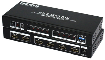 HDMI 1.4 matrix 4x2, EDID, 4k HDMI-matriisikytkimet/kytkimet