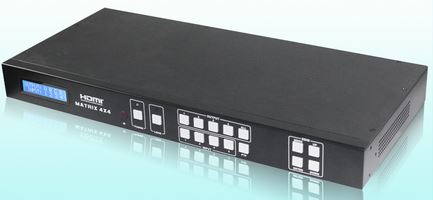 HDMI 1.3 matrix 4x4, EDID, ARC 50m Cat5e/6/7, 4x remote units HDMI-matriisikytki