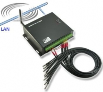 SMS/LAN ALERT Controller 8x IN 2x Relay+8x Temperature GSM-robotit ja -ohjauslai