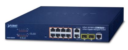 8x10/100 (8x PoE+)+2xGb TP/SFP 125W IEEE802.3af Web Smart/SNMP