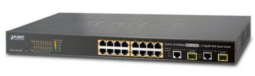 16x 10/100 PoE+ 2x Gb TP/SFP 220W SNMP Managed PoE-kytkimet