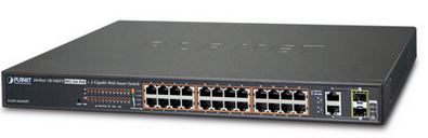 24x10/100 (24x PoE+) 2xSFP 220W SNMP/Smart managed