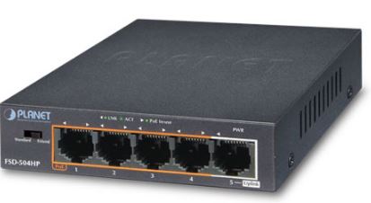 5x10/100 (4x PoE+) Switch 60W IEEE802.3af/at PoE-kytkimet