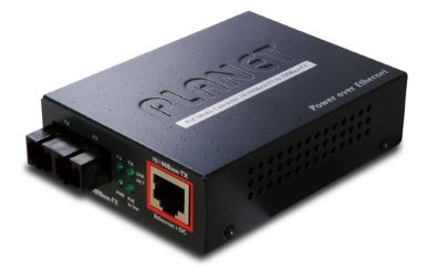 10/100TX-FX Converter MM SC Multi-mode, 2km, LFTP, PoE