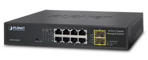 8x10/100/1000 + 2xSFP Switch SNMP/Web-smart IPv6 Kytkimet hallittavat