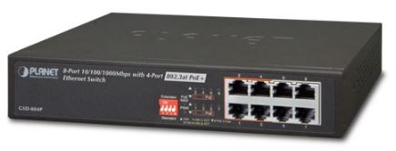 "8x10/100/1000 (4x PoE) 65W IEEE802.3af 10""" PoE-kytkimet