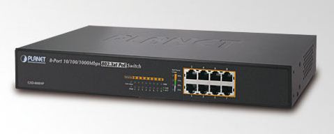 "8x10/100/1000 (8x PoE+) 130W IEEE802.3at/af 10""" PoE-kytkimet