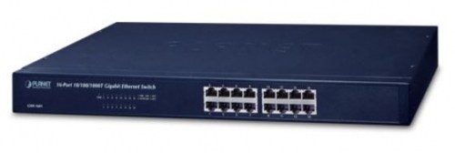 "16x 10/100/1000 Switch 19"" Ethernet Unmanaged" Kytkimet ilman hallintaa