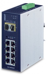 8xGiga+2xSFP, -40...+75C Industrial Switch SNMP, IP30 Teollisuus-Ethernet