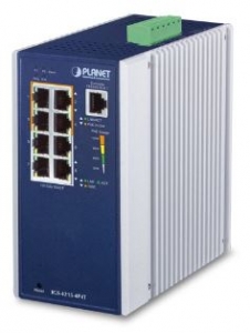 8xGiga @ 4xPoE+, -40...+75C Industrial Switch SNMP, IP30