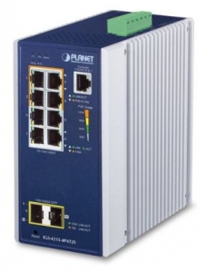 8xGiga @ 4xPoE+, 2x SFP -40...+75C Industrial Switch SNMP, IP30