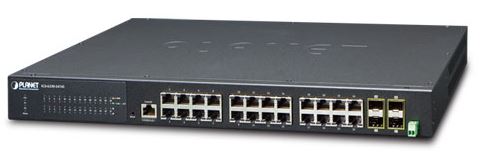 24x1000T + 4xSFP, -40...+75C Industrial L3 Switch 19" SNMP