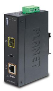 1000TX-SX SFP Converter PoE Industrial -40...+75C, 802.3at