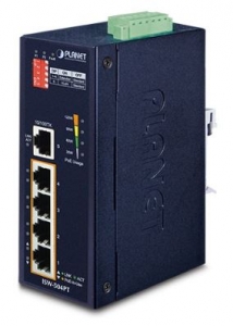 5x10/100, 4xPoE, -40...+75C Industrial POE switch IP30 Industrial PoE