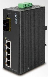 4x10/100+100BaseFX MM Managed Industrial PoE Switch, IP30