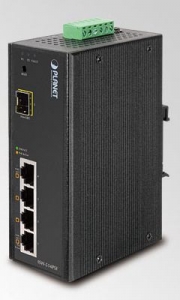 4x10/100+SFP Managed Industrial PoE Switch, IP30 Industrial PoE