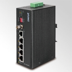 VDSL2 Converter 100Mbit/s PoE RJ-11/BNC+ 4x10/100 Industrial VDSL/HomePNA-tuotte