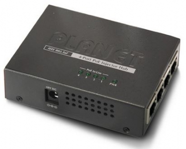 PoE IEEE802.3af 4-port Hub