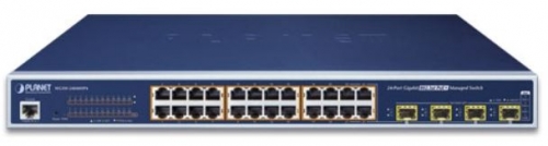 "24x Giga (24x PoE+) + 4x SFP 440W IEEE802.3at/af SNMP 19""" PoE-kytkimet